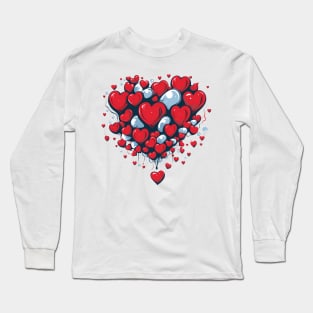 Heart-Shaped Balloon Extravaganza Long Sleeve T-Shirt